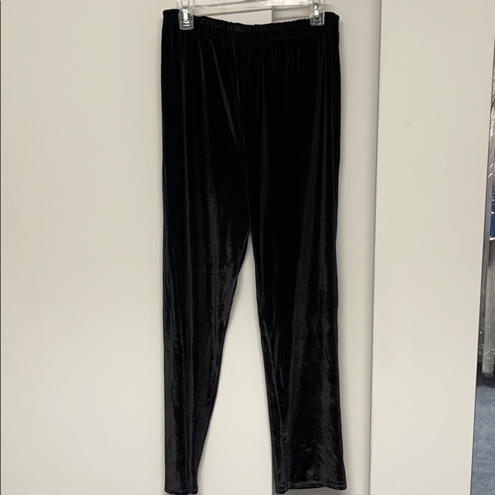 Black velvet pants